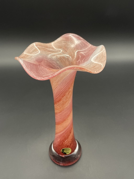 Tall artist glass vase by Peter Kaspar made of colored lead crystal. – vazen (photo 2 of 8)