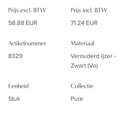 9x Dauby Pure furniture handle PMQ-512 aged iron black 512 mm