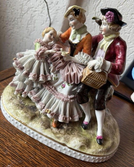 Porcelain statue rococo style antique
