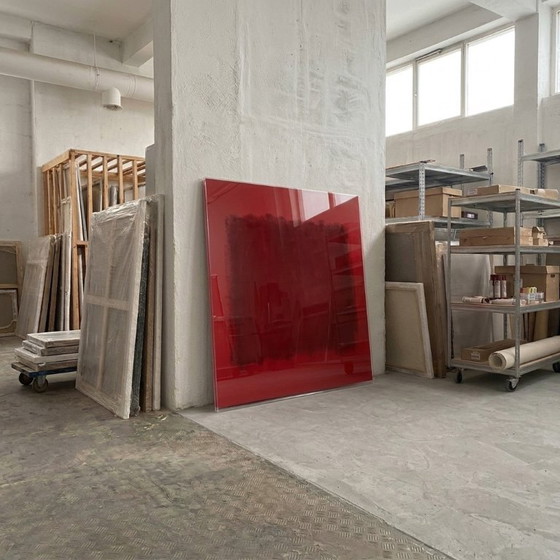 XXL Ausführung - exklusive Farbfeldmalerei abstrakt Rotwein Farben auf 5 mm Acrylglas 140x140 cm – Kunstdrucke (photo 8 of 9)