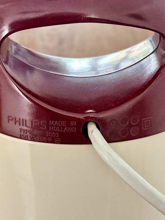 Lampada Philips Infraphil HP3603 Space Age in stile Mid-Century Modern (variante bordeaux) (photo 14 of 14)