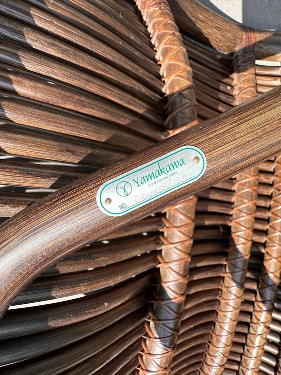 Image 1 of Unique set of 2 Yuzuru Yamakawa 'Funky' (CL-170) rattan design armchairs
