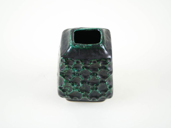 Ceramic vase, German design, 1970s, made in West Germany, Green, Vintage (photo 4 of 8)
