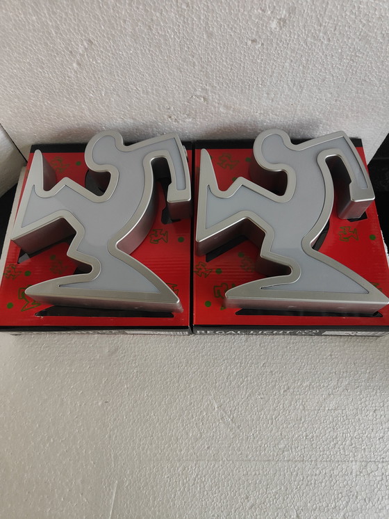 Image 1 of La Linea - Lamp after Osvaldo Cavandoli, Keith Haring - Set 2 Pieces 1990