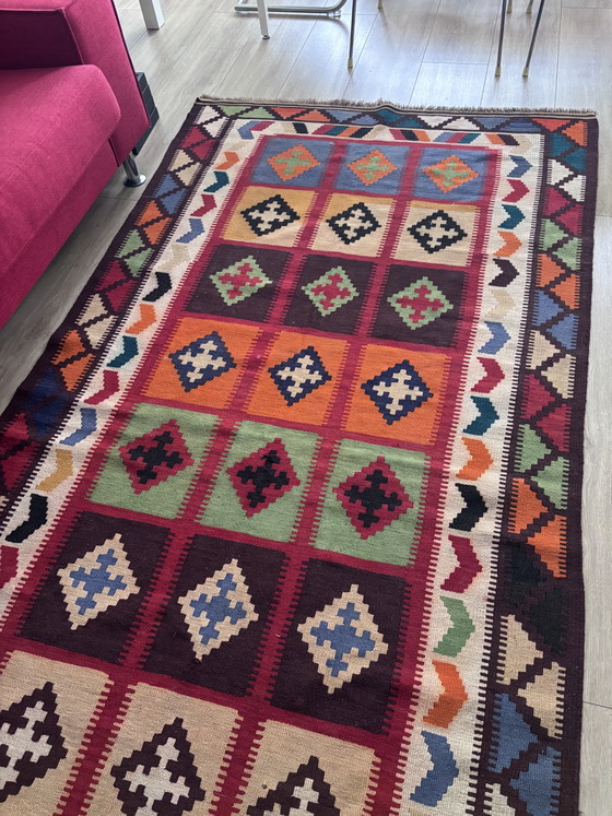 Image 1 of Colorful hand-woven Kelim rug