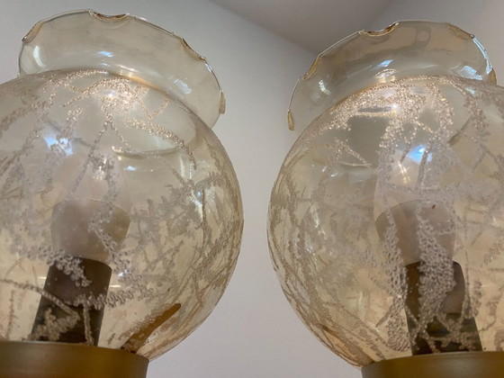 Paire de lampes de chevet vintage KOZOLE, Yougoslavie, années 1970 – Metal, Glass (photo 10 of 12)