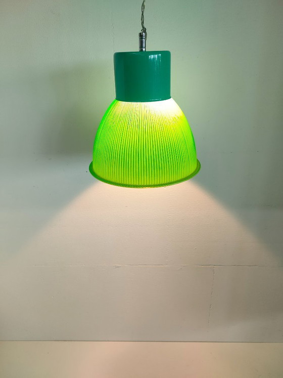 Image 1 of Lampada a sospensione retrò verde in plastica/metallo