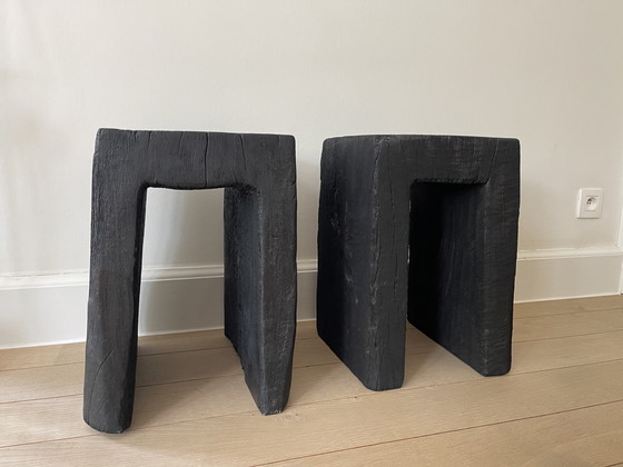Image 1 of Taburetes de madera hechos a mano - Mija de Rijk