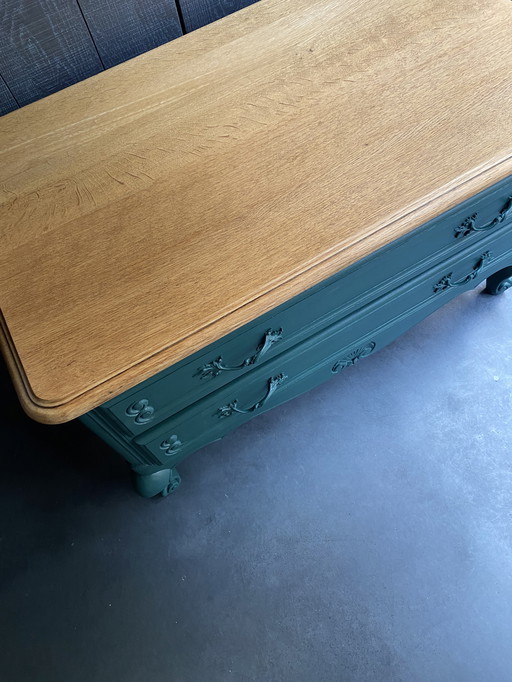 Commode vintage verte