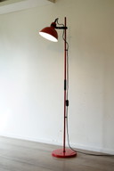 Massive Space Age Floor light – Red steel – Vintage 70s/80s