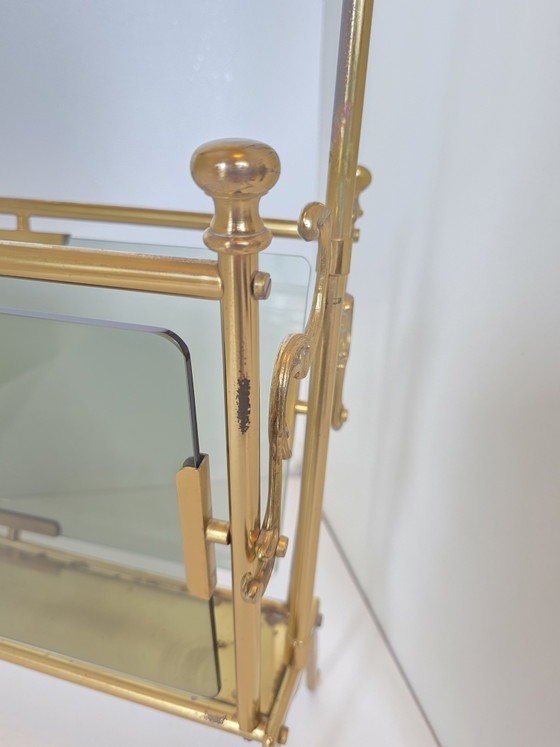Porte-revues vintage en laiton et verre fumé, style milieu du siècle – Brass, Glass (photo 10 of 15)
