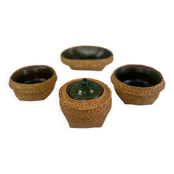 Vintage ethnic service – Crockery, Wicker, Ceramic (photo 2 of 21)