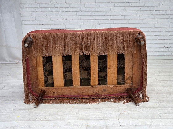 Image 1 of Divano danese a 2 posti, anni '30, velluto rosa salmone, legno di frassino.