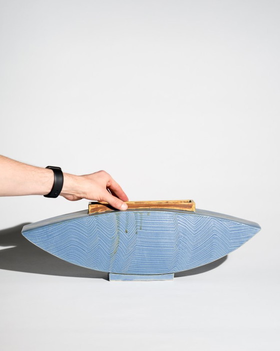 Image 1 of XL Architectural Sculptural Ikebana Form Signed European Studio Ceramic Vessel