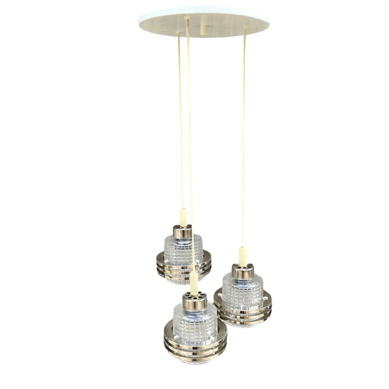 Image 1 of Mid Century Moderne Cascade Kroonluchter Pokrok Žilina, Tsjecho-Slowakije, 1970