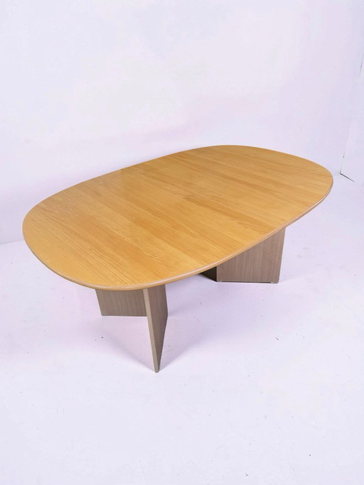 Table de salle à manger extensible vintage danoise en bois massif clair