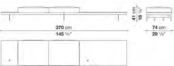 Image 1 of Divano Dock B&amp;B Italia versione alta base in legno