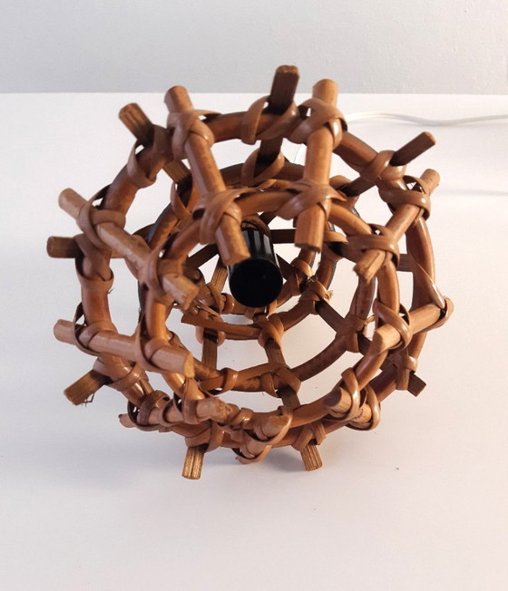 Image 1 of Set of 2 rattan hanging lamps, mcm hanging lamps, rattan bedside lamps