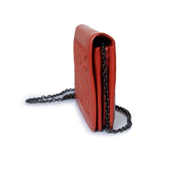 Bottega Veneta, Geldbörse mit Kette aus rotem Leder – Crossbody-Taschen, Calfskin (photo 4 of 12)