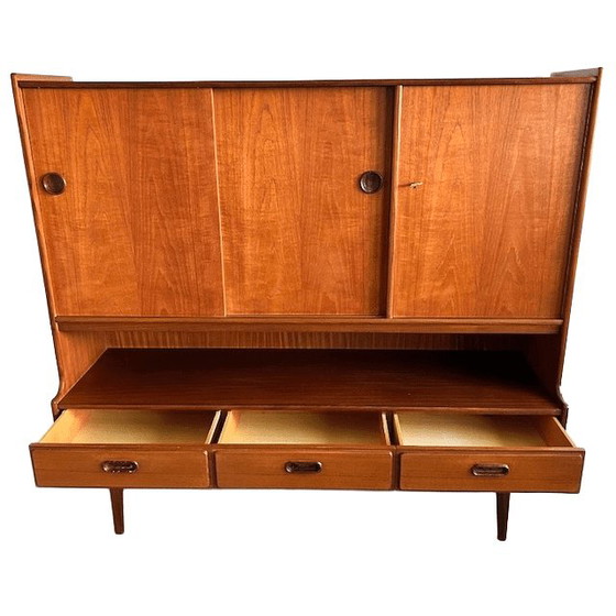 Image 1 of Mid-century Van Teeffelen Wébé Deens design highboard kast teak Van Teeffelen Wébé 1960's