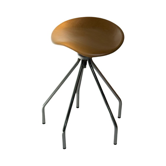 Image 1 of Pepe Cortes - Amat Jamaica - Sgabello vintage industriale - Seduta in legno