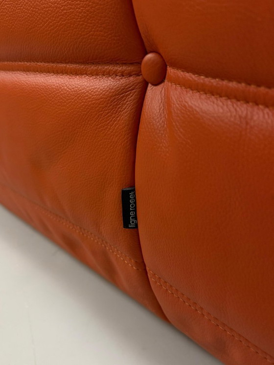 Image 1 of Divano di design Ligne Roset Togo a 2 posti in pelle arancione