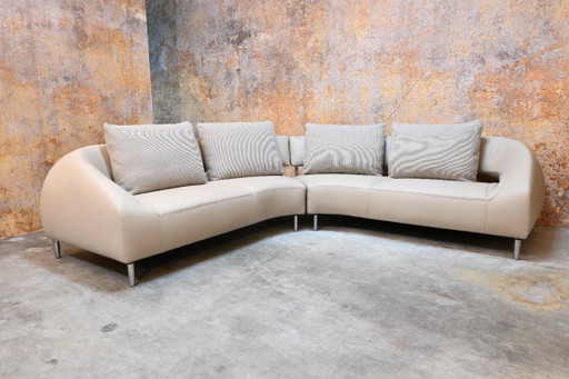 New Upholstered Leather Leolux Vol De Reve Design "Corner Sofa" – hoekbanken, Textile