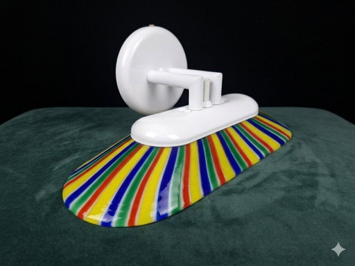 Vintage Murano circus stripe wall lamp