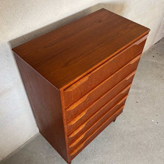 Image 1 of Danish Teak Chest of Drawers with 6 Drawers — Vintage