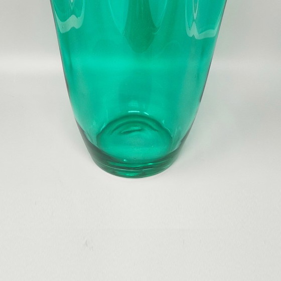 Image 1 of Vase « Fazzoletto » vert éclatant des années 1970, signé Michielotto, en verre de Murano. Fabriqué en Italie.