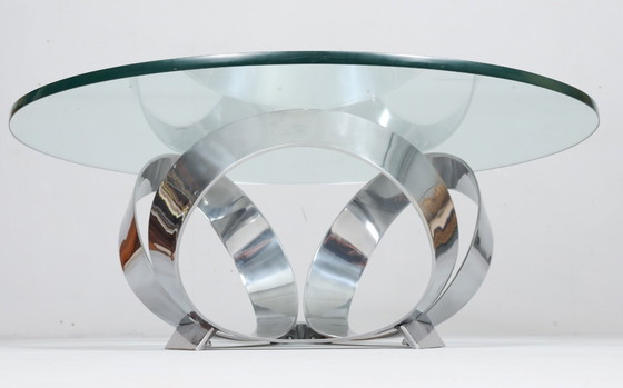 Image 1 of Space Age Table basse/table basse de Knut Hesterberg pour Ronald Schmitt, Diamond Aluminium, années 1970, Allemagne