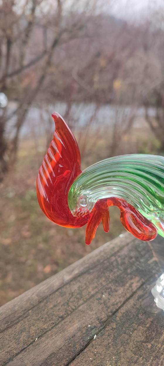 Image 1 of Hahn aus mundgeblasenem Glas im Murano-Stil