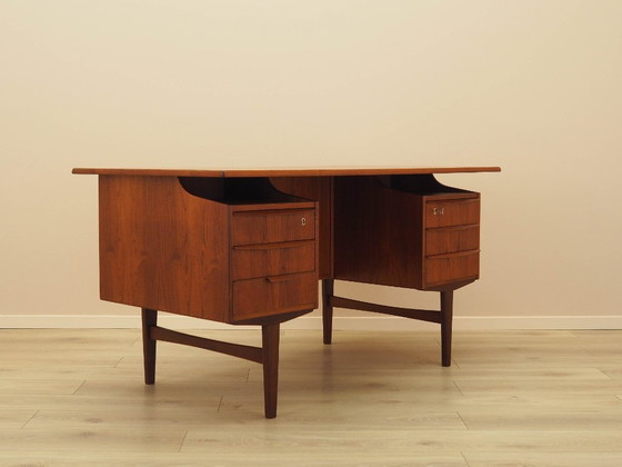 Image 1 of Teakhouten bureau, Deens design, jaren 70, productie: Denemarken