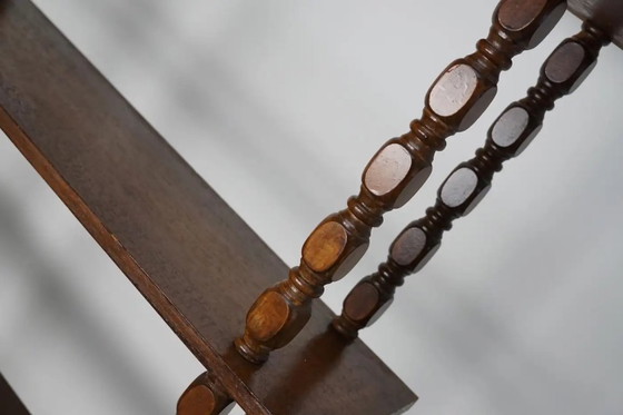 Image 1 of Bibliothèque/étagère murale à bobines en chêne français style années 50