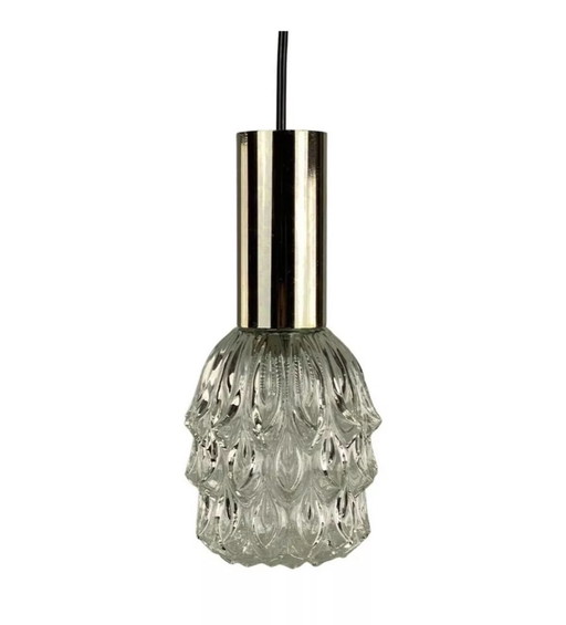 60's 70's Lampe Lampe suspendue Bubble Chrome Verre Space Age Design