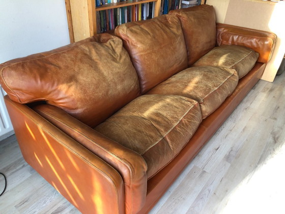 Image 1 of Canapé Poltrona Frau Socrates, design italien, cuir, cognac