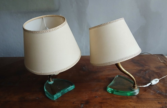 Crystal And Brass Table Lamps By Emilio Lancia, 1930s (photo 4 of 5)