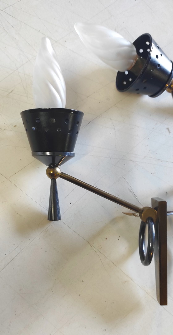 Image 1 of Applique da parete Lunel House in bronzo lucidato e verniciato - anni '50