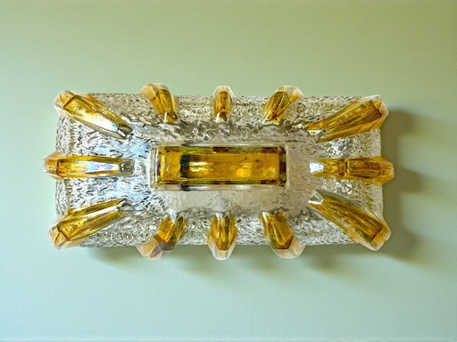 Applique o plafoniera rettangolare da incasso in vetro di Murano