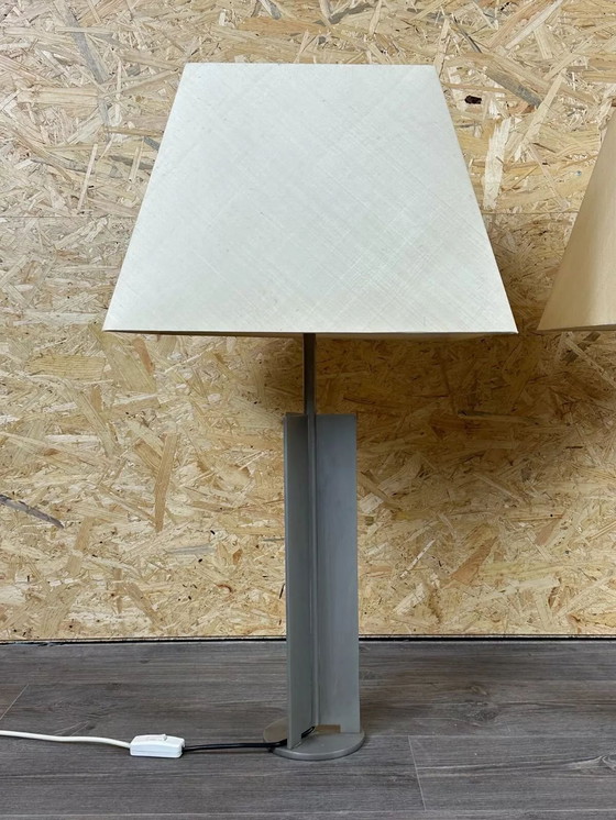 Image 1 of 2x 60er 70er Jahre XL Tischlampe Tischleuchte Aluminium Metall Space Age Design