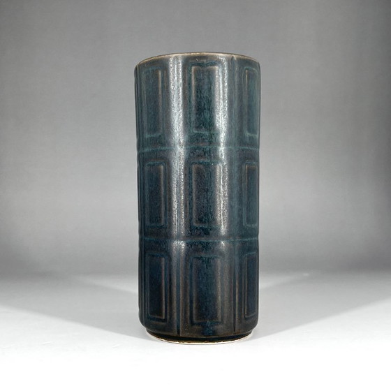 Image 1 of Mid-Century Relief stoneware vase by Göran Bäck for Arabia Finland, 1963