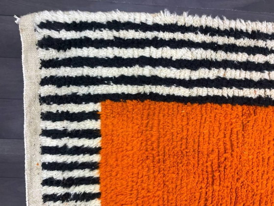 Image 1 of Tappeto in lana arancione fatto a mano, 250 cm x 150 cm