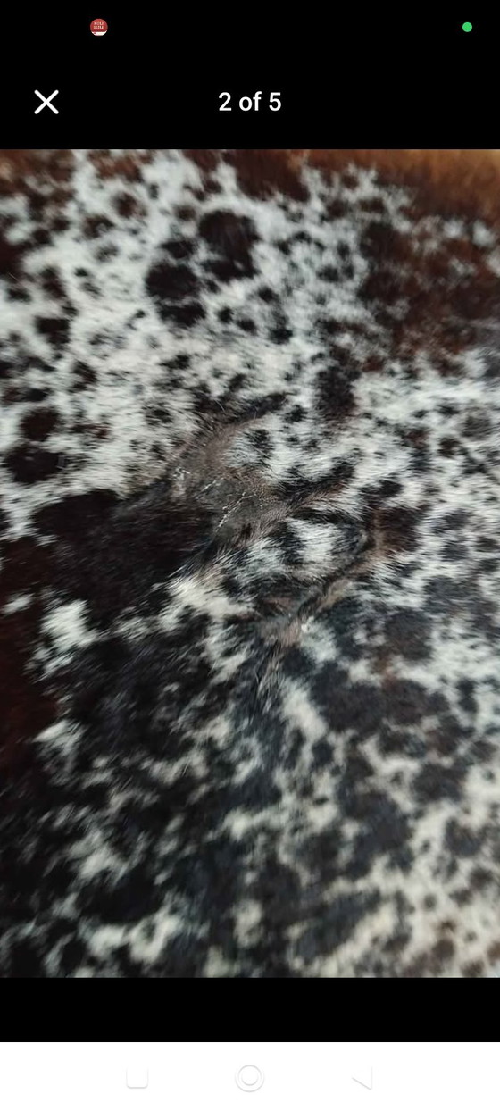 Grande Tappeto in Pelle di Mucca Vera Marrone, Nero e Bianco – Tappeti, Leather (photo 3 of 5)