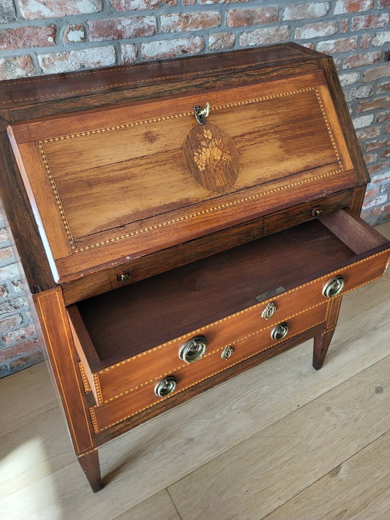 Image 1 of Antiker Sekretär, abklappbarer Deckel, 3 Schubladen