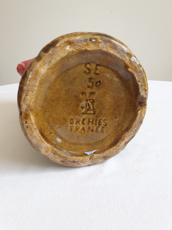 Art Nouveau Barbotine-karaf uit het begin van de 20e eeuw – orchies, Glazen & Karaffen, Ceramic (photo 7 of 7)