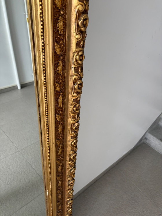 Großer antiker Goldspiegel (210 x 112,5 cm) – Glass, Wood (photo 6 of 7)
