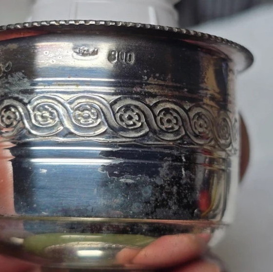 Image 1 of Atemberaubende Tischlampe aus 800er Silber & Onyx – 1950er Jahre – Originalzustand