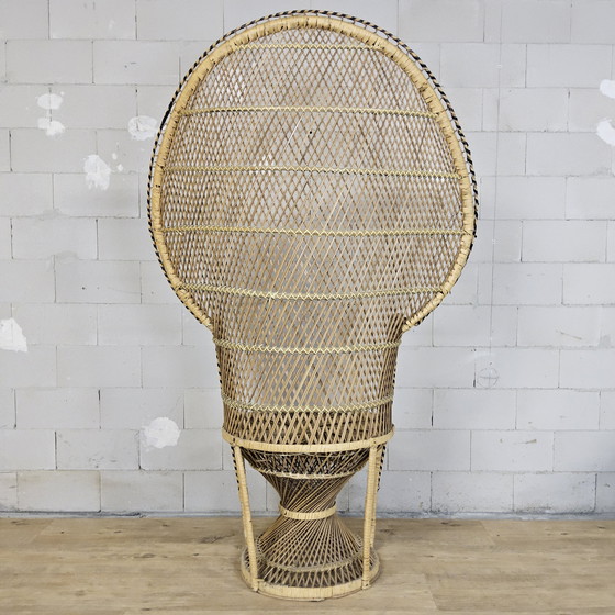 Image 1 of Vintage Rotan Peacock chair Emmanuelle / Pauwen stoel (H150cm) 