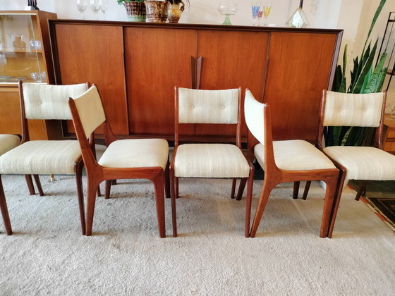 Image 1 of Vintage set of 6 teak Danish dining chairs