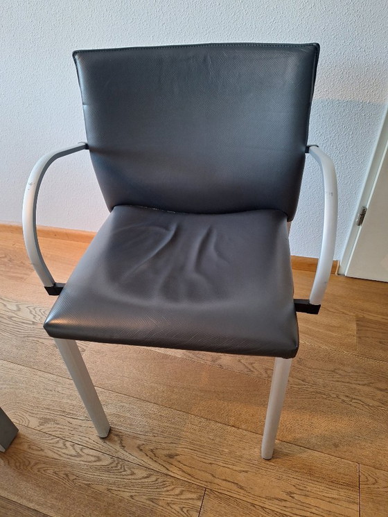 Image 1 of Modern Design Dining Set – Extendable Table with Cobra Leather Chairs – MUST GO!